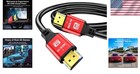 Sturdy 8k Hdmi Cable 48gbps 1 5ft - Red  Supports 4k Hdr With High Fidelity