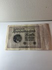 1923 German 100 000 Mark Reichsbanknote - Paper Money