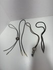 Vtg Bolo Tie Cords Lot Of 4 Metal Silver Color  Turquoise For Repair Scrap Read