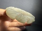 54 2mm Natural Mongolian Jade Sulpture she Teicui  Bright Light Green