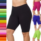 1x 2x 3x Bermuda Bike Shorts Soft Stretch Cotton Microfiber Leggings Gym Yoga