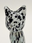 Rare Cherokee Glass Wagon Hill Black White Art Glass Cat Figurine 3 75 Mint