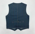 Men Striped Denim Vest Vintage Work Waistcoat Casual Sleeveless Coat Cotton Tops