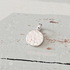 Sterling Silver Small Hammered Disc Charm Minimalist Pendant Diy