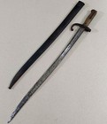 Antique 1873 French Etienne Marked Sword W  Scabbard Brass Steel Original M624
