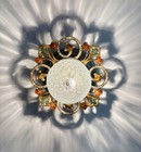 Antique 1920s 1930s Cast Brass Bronze Victorian Art Deco Ceiling Light Fixture