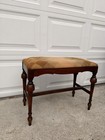 Early 1900   s Antique Mahogany Upholstered Bench Piano Stool