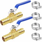 Brass Hose Barb Ball Valve Kit-2pcs 5 8  Heater Hose Shut Off Valve Us
