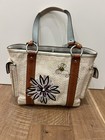 Coach Floral Bee Embroidered Women s Tote Bag With Leather Trim
