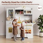 Play Kitchen For Kids Toddler Wooden Chef Pretend Play Set With Real Light Sound