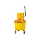 Pro Source Commercial Mop Bucket With Caster Wheels   Wringer  Yellow  35 Quart