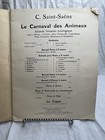 Le Carnaval Des Animaux - Vintage French Piano Sheet Music  c  Saint-saens 