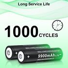 2 Pack 3 7 Volt 18650 Rechargeable Batteries High Capacity 9900 Mah