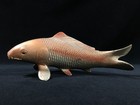 L1781 Vintage Japan Metal Koi Fish Figurine Set Of 2 Garden Decor Craft Art