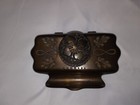 Bradley   Hubbard B h Antique Vintage Glass Inkwell Brass Pen Holder 7202 Flower