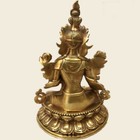 Antique Excellent Tibetan Green Tara Buddha Pure Bronze Old Buddhism Statue