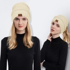 Ponytail Beanie Women Winter Warm Tail Soft Stretch Cable Knit Messy High Bun