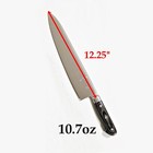 12-inch Chef Knife German Steel Pakkawood Handle   Edge Guard Black Storage Bag