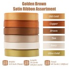 3 8 Inch Gold Satin Ribbon Golden Brown For Gift Wrapping Wedding Bridal Show   