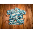 Vintage 1950s  aloha Shirts  Hand-screened Loop Collar Rayon Hawaiian Shirt