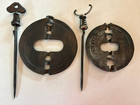 2 Vintage Cast Iron Stove Pipe Flue Damper Adams Co Diamond 6- And 7-inches Iowa