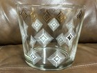 Vintage Mid Century Glass Ice Bucket Gold And White Sparkle Design 5 