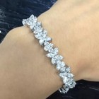18 Ctw Marquise Cut Created Diamond 14k White Gold Plated Flower Tennis Bracelet