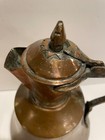 Antique Copper Middle Eastern Turkish Coffeepot Hammered Copper Brass Handle 12 