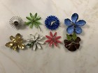 Lot Of 6 Vintage Enameled Flower Broaches pins