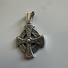 Cross Celtic Pendant Stainless Steel Renaissance Trinity Irish 24    Chain Viking