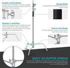 Neewer 10ft Light C-stand  4ft Extension Boom Arm 2 Pieces Grip Head carry Bag