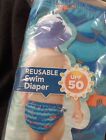 New Swim School Boys Reusable Diaper 18-25 Lbs 12 Months Upf 50 Resuable Blue