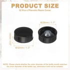 32 Pcs Phenolic Resin Cover  28mm Poly Seal Screw Caps  Black
