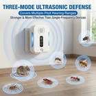 2026 Upgraded Ultrasonic Repeller Pest Indoor - Electronic 6 Pack  White 
