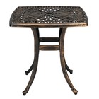 Outdoor indoor End Table 21 3 Inch Square Garden Cast Aluminum Table Bronze