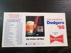 Los Angeles Dodgers 1985 Pocket Schedule  spanish Version    Bud 