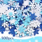 500 Pieces Glitter Snowflake Foam Stickers Mixed Sizes Self-adhesive Winter