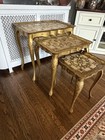 3 Florentine Nesting Tables Gold Wood Mcm Hollywood Regency Vintage Italy