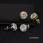 Halo Round Cut Vvs1 Moissanite Gra Certified Stud Earrings Women Men  4mm-10mm 