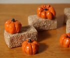 10 Pumpkins 6 Mini Hay Bales Halloween Fall Village Accessories Home Decor New