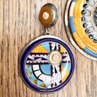 Vtg Sterling Silver Zuni Sunface Spiny Oyster Inlay Brooch pendant Earrings Set