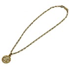 Chanel 3433 Coco Mark Cc Logo Necklace Rhinestone Gold Vintage Authentic Japan