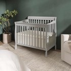 Dream On Me Aden 4-in-1 Convertible Mini Baby Crib Grey Pinewood 1  Mattress New