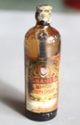 Vtg Miniature Brown Glass Bottle Grant s Morella Cherry Brandy 2 5 8  Tall Empty
