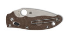 Spyderco Manix 2 Lw Sprint Run Cpm-15v Plain Blade Brown Frn Handles C101pbn15v2