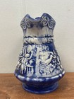 Vintage Handmade Blue Glazed Handled Pitcher