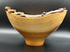 Handmade Wood Bowl  Artist Signed Barrie Harding  Live Edge  Honey Locust 5-22
