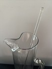 Vintage Hand Blown Glass Martini Cocktail Pitcher  Glass Stir Stick  Barware