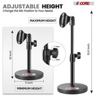 5 Core Mic Stand 3 In 1 Adjustable Desktop Table Microphone Stands W Phone Clamp