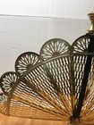 Antique Vintage Cameo Pierced Brass Fireplace Screen Peacock Folding 38  Wide
